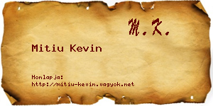 Mitiu Kevin névjegykártya